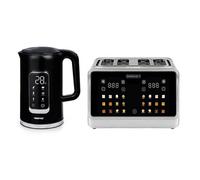 GEEPAS 5-in-1 DIGITAL 4 Slice Long Toaster & Electric Kettle Set | 5 Temperature Settings Keep Warm Function 2200W 1.7L Cordless Jug Kettle