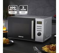 Geepas 23L Microwave Oven 800W, 8 Auto-Cook Presets, Silver