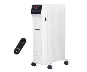 Geepas Digital Oil Filled Radiator Heater 2000W, 9 Fin | Portable Electric Heater with Remote & LED Display | 3 Heat Modes 9Hr Timer