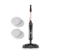 Geepas Digital Steam Mop | Upright Steam Cleaner Floor Mop & Polisher with 2 Pairs Of Rotating Scrubbing Pads | 2 Steam Setting Kills 99.9% of Bacteria | LED Headlight 540ML Water Tank 7M Cord | Black