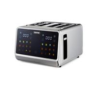 GEEPAS 5-in-1 DIGITAL 4 Slice Toaster | Stainless Steel Housing Wide Slots LED Display & Timer | 6 Browning Level Cancel Defrost & Reheat Function 6 Versatile Mode Removable Crumb Tray | 1770W Silver