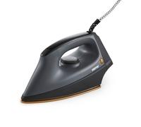 Geepas Dry Iron | Clothes Heavyweight Electric Press | 2m Initial Heat up Non-Stick Soleplate Adjustable Temperature | Overheat Protection Professional Industry Home Use | 2 Year Warranty 1200W Grey