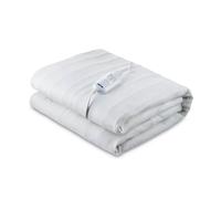 GEEPAS Electric Under Blanket | Single Size Heated Underblanket with 3 Heat Levels Quick Heat-Up | Detachable Control Overheat Safety & Secure Fitted Straps | Machine Washable 65x135cm White