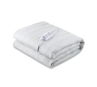 GEEPAS Electric Under Blanket | Single Size Heated Underblanket with 3 Heat Levels Quick Heat-Up | Detachable Control Overheat Safety & Secure Fitted Straps | Machine Washable 65x135cm White