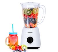 Geepas Electric Blender Smoothie Maker, Jug Blender 2 in 1 - 400W, White | Stainless Steel Blades| 1.5L Jar | Chopper, Coffee Grinder Smoothie Milkshake Maker,1 pack