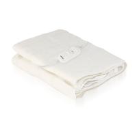 Geepas Electric Heated Under Blanket 137x165 cm | Soft Polyester, Fully Fitted King Size Under Blanket Mattress Cover with 3 Temperature Setting | Over Heat Protection, Machine Washable | White