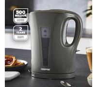 Geepas Electric Kettle Cordless Fast Rapid Boil Jug 2200W 1.7L Grey BPA Free