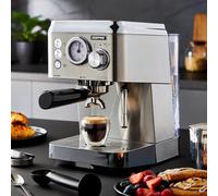 Geepas Espresso Coffee Machine 15 Bar With Milk Frother & 1.8L Water Tank in Silver Geepas Silver