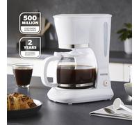 GEEPAS 1.5L Filter Coffee Machine | 800W Coffee Maker for Instant Coffee, Espresso, Macchiato & More | Boil-Dry Protection, Anti-Drip Function, Automatic Turn-Off Feature, White