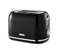 2 Slice Bread Toaster 1000W Wide Slots 7 Browning Controls Defrost Reheat Geepas Black One Size