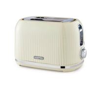 Geepas Fluted 2 Slice Bread Toaster With 7 Browning Levels Cream