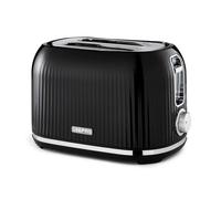 Geepas Fluted Collection 1000W 2 Slice Toaster With 6 Levels 1000W In Black Black