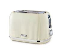 Geepas Fluted Collection 1000W 2 Slice Toaster With 6 Levels 1000W In Cream Cream