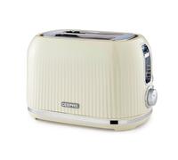 Geepas Fluted Collection 1000W 2 Slice Toaster with 6 Levels 1000W in Cream Geepas Cream
