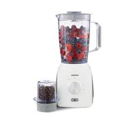 Geepas 2-In-1 Electric Food Blender 1.8L Jug Smoothie Maker Coffee Grinder, White