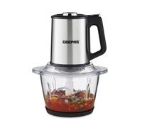 GEEPAS 500W Mini Food Processor | 1.2L Glass Jar Bowl & 4 Stainless Steel Blades, 3 Speed, Mini Food Chopper Shredder Perfect for Salads, Salsa, Guacamole, Pesto, Curry Pastes & More - 2 Year Warranty