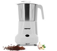Geepas Food Processor - 450W Electric Wet & Dry Grinder, Stainless Steel Jar & Blades for Coffee Beans Herbs Spices Salsa Curry Pastes Chutney Batter Grinding - Detachable Bowl, 300ML Capacity, White
