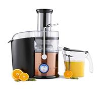 GEEPAS 800W Juice Extractor Centrifugal Juicer | Stainless Steel Juicer for Whole Fruit & Vegetable | Overheat Protection, 1L Juice Container, 2.2L Pomace Collector | 75MM Wide Mouth 2 Speed & Pulse