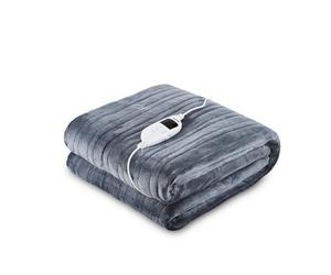 Geepas Grey Fleece Electric Heated Throw Blanket 9 Heat Timer - King And Double Size Options