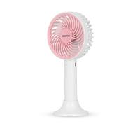 GEEPAS Hand Held Fan, Portable Handheld Type C Rechargeable Fans with 3 Speeds, Battery Operated Electric Mini Foldable Desk Desktop Fans for Home Office Travel, Pink