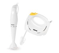 Geepas Hand Mixer & Hand Blender Set | Electric Whisk, Handheld Food Collection Cake Mixer for Baking, 7 Speed Turbo & Eject Button | Hand Blender Ideal for Smoothies Shakes Vegetables Baby Food Soup