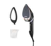 GEEPAS Handheld Clothes Steamer | 2-in-1 Travel Garment Steamer Steam Iron | 30g/min Powerful Stream Ceramic Soleplate 170ml Water Tank | Wrinkle Remover 30s Fast Heat-up | 2 Year Warranty 1950W Black