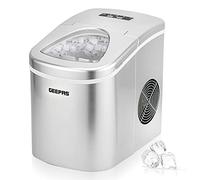 Geepas Ice Cube Maker| Compact Portable Countertop Ice Maker Machine Two Sizes, Produces 12kg Ice in 24 Hours | 2.2L Tank, Automatic & Silent Functioning | Includes Scoop & Removable Basket Silver