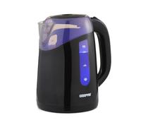 GEEPAS Illuminating Electric Kettle | 1.7L Cordless Jug Kettle with LED Lighting for Hot Water Tea or Coffee | Boil Dry Protection & Auto Shut Off | Swivel Base with Auto Lid Open | 2200W Black
