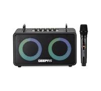 GEEPAS Karaoke Machine | Portable Bluetooth Speaker with UHF Wireless Microphone | Strong Bass RGB Lights BT5.3 USB/TF/AUX/FM/TWS