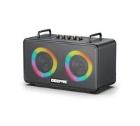 GEEPAS Karaoke Machine | Portable Bluetooth Speaker with UHF Wireless Microphone | Strong Bass RGB Lights BT5.3 USB/TF/AUX/FM/TWS | 6H Playtime IPX4 Waterproof Carry Handle | Home Party Picnic Gift Id