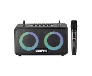 GEEPAS Karaoke Machine | Portable Bluetooth Speaker with UHF Wireless Microphone | Strong Bass RGB Lights BT5.3 USB/TF/AUX/FM/TWS | 6H Playtime IPX4 Waterproof Carry Handle | Home Party Picnic Gift Id