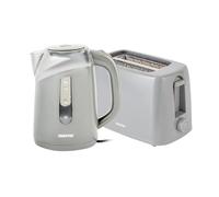 Geepas 650W 2 Slice Bread Toaster & 2200W Illuminating Electric Kettle Combo Set Grey