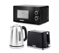 Geepas Kettle Toaster & Microwave Set in Black Geepas Black