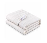 GEEPAS Electric Under Blanket | Single Size Heated Underblanket with 3 Heat Levels Quick Heat-Up | Detachable Control Overheat Safety & Secure Fitted Straps | Machine Washable 137x165cm White