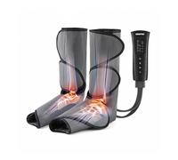 Geepas Leg Massager Foot & Calf Air Compression Heat Vibration 6 Modes 3 Intensities In Black Black