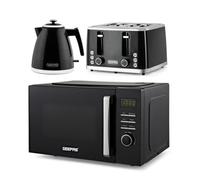 Geepas Linear 23L Digital Microwave Oven, Arcus 1.7L Kettle & 4 Slice Toaster Combo Set