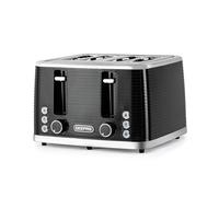 GEEPAS Linear 4 Slice Toaster 7 Browning Cancel Defrost Reheat 1600W Black