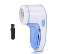 GEEPAS Lint Remover | Electric Fabric Shaver for Clothes Wool Cotton Upholstery Pills | Portable Bobble Remover Battery Operated | Detachable Lint Collector Auto Shut-Off Safety | 2 Year Warranty Blue