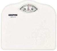 Geepas Mechanical Bathroom Scale | Body Weight Scale with 130KG/287lb Capacity | Large Platform with Non-Slip Feet, Easy to Read Dial, No Batteries Required | Weigh In kg/lbs, Black