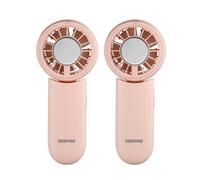 Handheld Rechargeable Fan, Pack of 2 8Hr Run Time Geepas Pink One Size