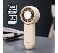 GEEPAS Rechargeable Fan | Mini Foldable Portable USB Fan for Travel Camping Office Outdoor Women Men | Handheld 2000mAh 3 Speeds + Cooling Quiet Mode 8Hr Run Time Lightweight | 2 Year Warranty Cream