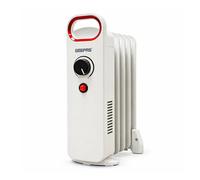 Geepas Mini Oil Filled Radiator 5 Fin Portable Electric Heater 500W In White White