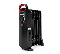 5 Fin Oil Filled Radiator 450W Electric Portable Heater 3 Heat Thermostat Black
