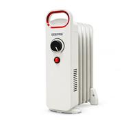 GEEPAS Mini Oil Filled Radiator Heater Portable Electric 500W 5 Heat Fin | Adjustable Thermostat, Safety Cut-Off, Built-In Handle, Power on/off indicator, Compact Space Heater for Home & Office