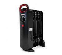 5 Fin Oil Filled Radiator 450W Electric Portable Heater 3 Heat Thermostat Black