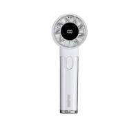 (White) GEEPAS Rechargeable Fan | Mini Digital Foldable Portable USB Fan for Travel Camping Office Outdoor Women | Handheld 3000mAh 100 Level Wind Speed