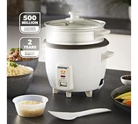 GEEPAS Mini Rice Cooker 0.6L with Steamer Non-Stick Keep Warm 300W