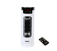 Geepas Cooling Mini Tower Fan with Remote Control - Portable, Oscillating, 3 Speed Settings with 7.5 Hour Timer Function - Powerful Airflow for Home or Office, White, 2 Year Warranty
