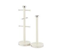 GEEPAS Mug Tree & Towel Pole Set Kitchen Counter Storage Space Saver Argyle