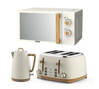 Geepas NORDIQ 1.7L Kettle, 4 Slice Toaster & 20L Microwave Set in Cream Geepas Cream